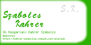 szabolcs kahrer business card